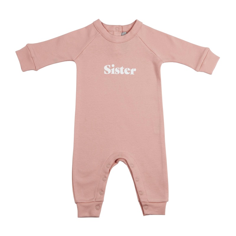 Faded Blush ‘Sister’ All-in-One Romper (6-12 Mo) 0-3 Mo.