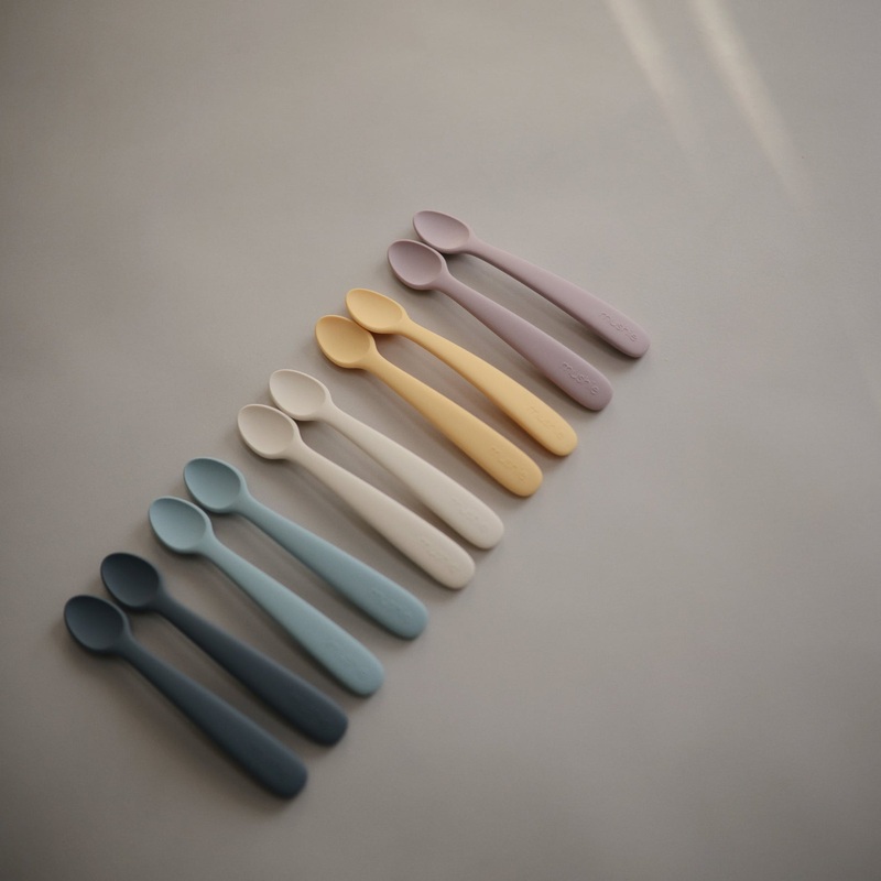 Mushie Silicone Feeding Spoons (2-Pack) Daffodil Yellow