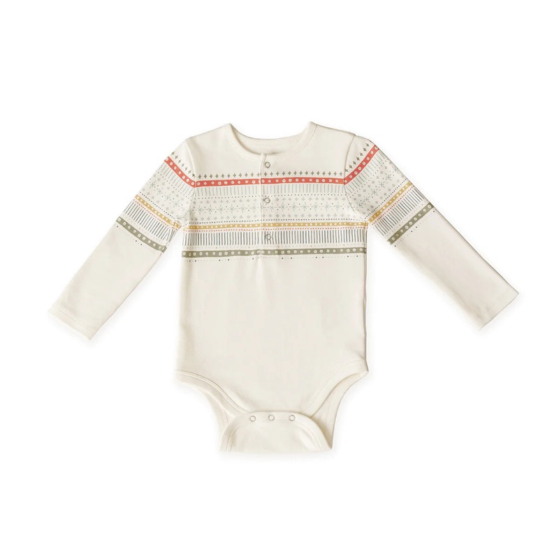 FAIR ISLE LONG SLEEVE ONESIE 0-3m