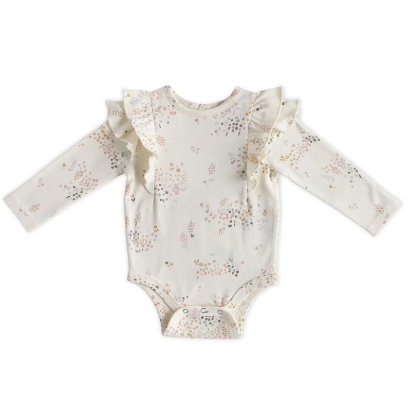RUFFLE ONESIE – flower patch 0-3m