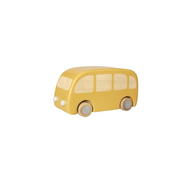 Pull-Back Wooden Vehicles Blue Bus