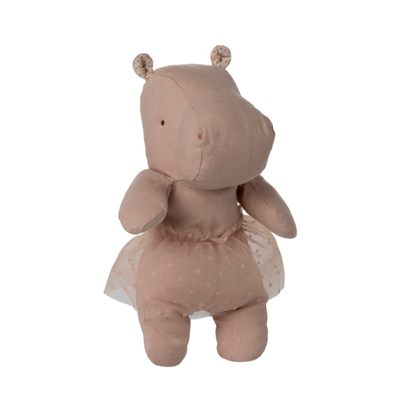 Safari friends, Hippo w. skirt, Small – Soft rose