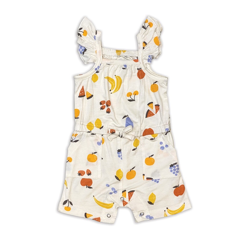 Bamboo Sleeveless Ruffle Romper 0-3M Little Chick