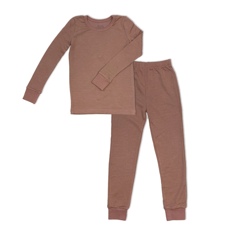 Bamboo Wool Long Sleeve Pajama Set Earthy 2T