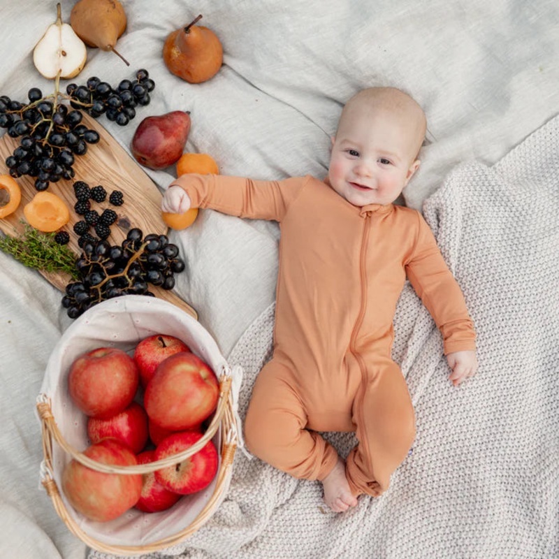 Zippered Romper Currant 0-3M