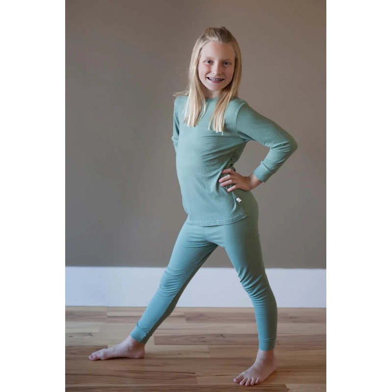 Bamboo Ribbed 2 piece Long Sleeve Pajamas 2-3Y