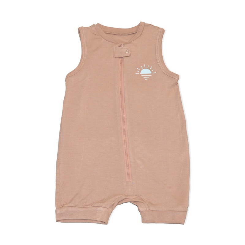 Bamboo Sleeveless Romper 0-3M Maple Sugar