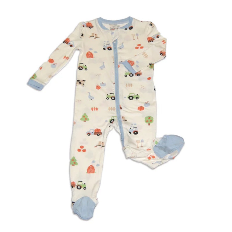 Bamboo Footed Sleeper – 2 Way Zipper 0-3m Boho Surf