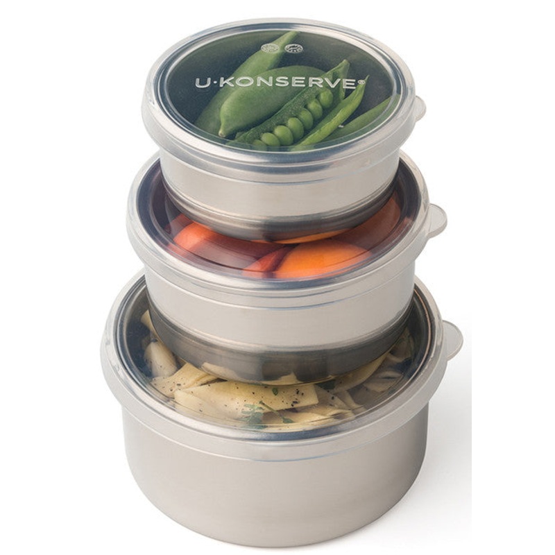 Round Food Storage Containers with Silicone Lid Clear