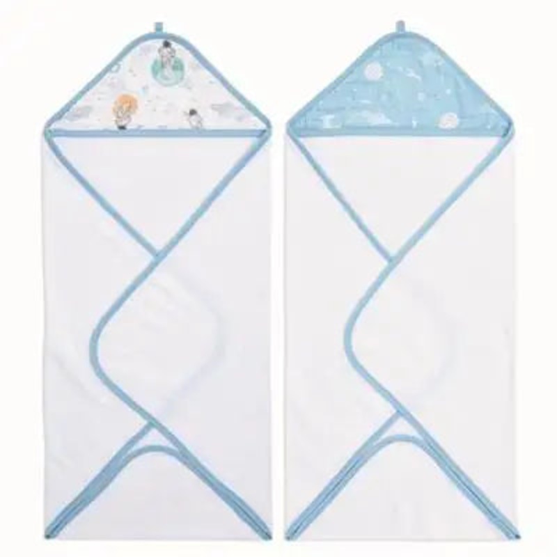 aden + anais 2pk hooded towels space explorers