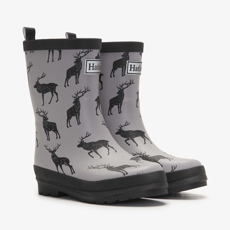 Hatley Matte Rainboots with Matching Socks – Majestic Elk (Size 6) 6