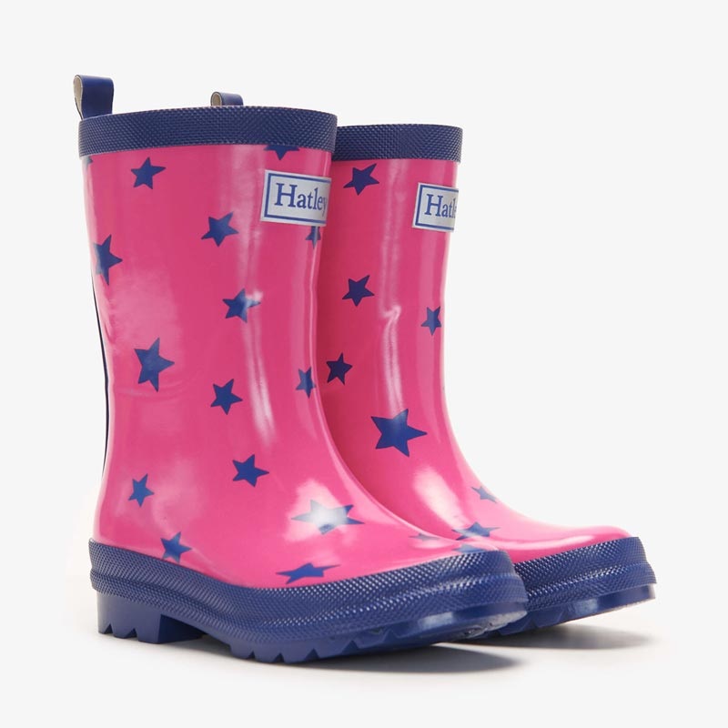 Hatley Shiny Rainboots with Matching Socks – Glitter Stars (Size 5) 5