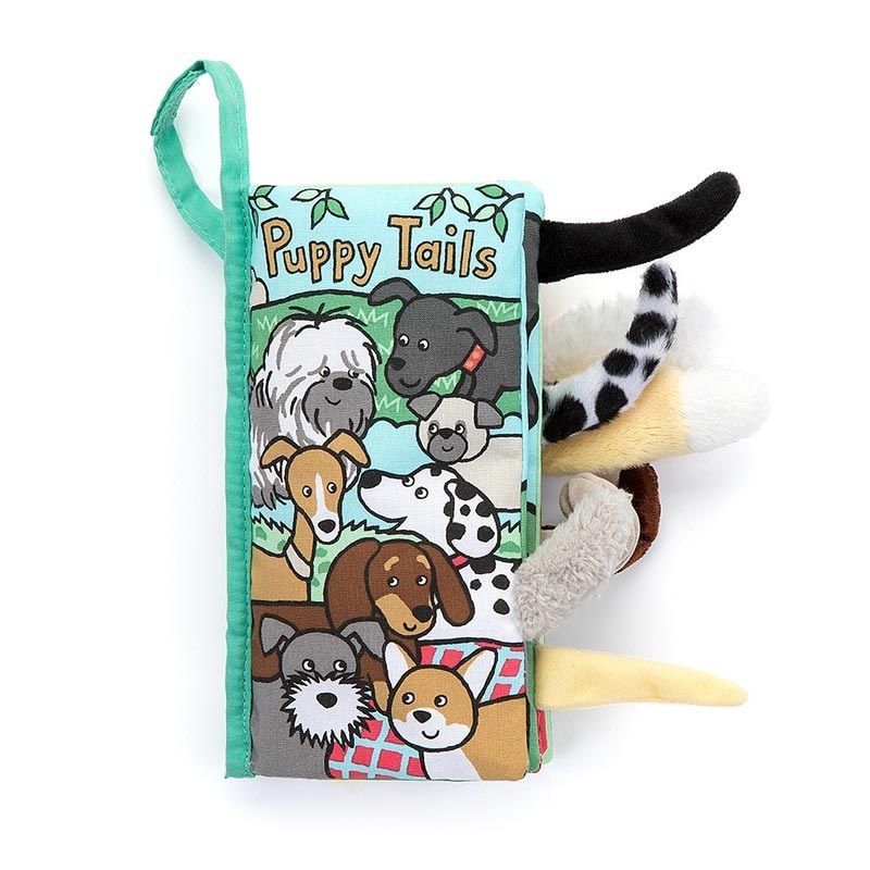 Jellycat Puppy Tails Soft Activity Book – Mint