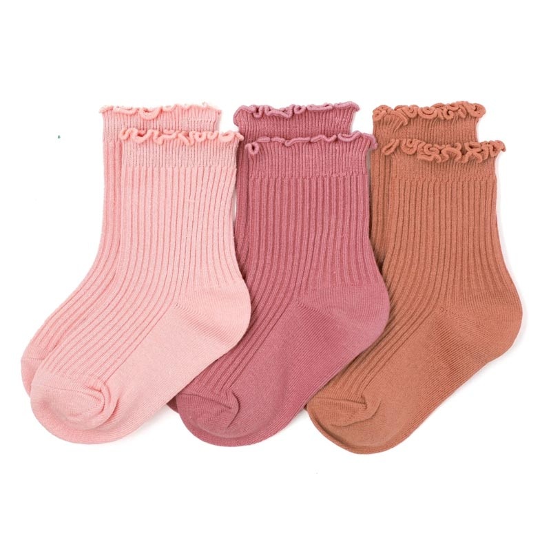 Little Stocking Co. Lettuce Trim Midi Sock 3-Pack – Sedona 1.5-3y