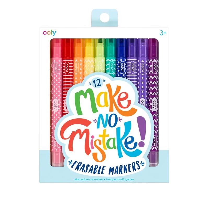 *Ooly Make No Mistake! Eraseable Markers – Set of 12