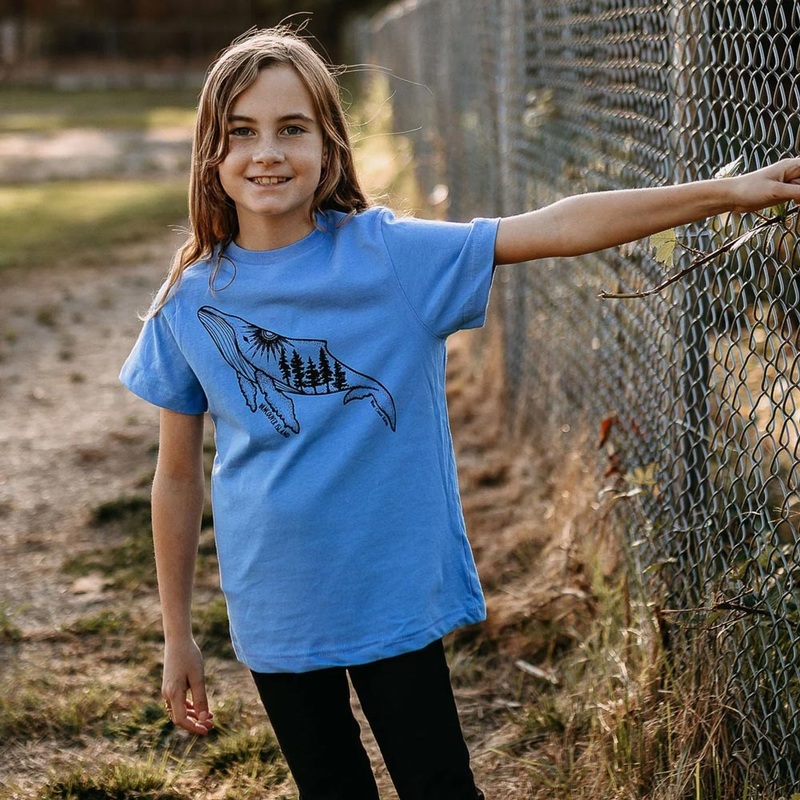 West Coast Karma Kids Tee – Blue Vancouver Island Humpback 4