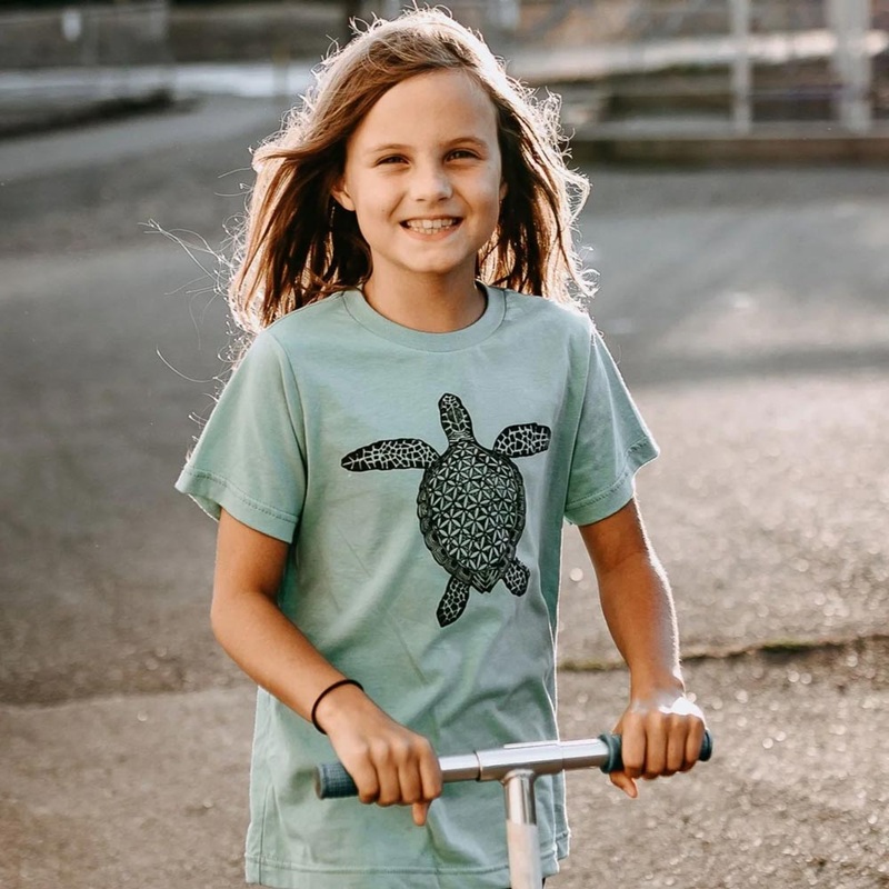 West Coast Karma Kids Tee – Mint Turtle 2