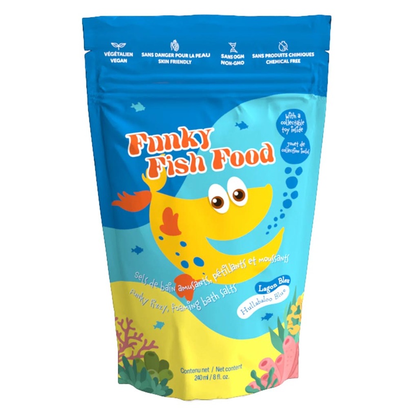 *Loot Toys Funky Fish Food Foaming Bath Salts Hullabaloo Blue