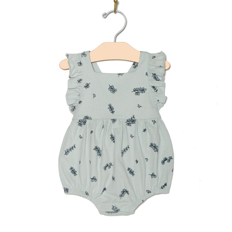 City Mouse Overall Flutter Romper – Eucalyptus 6-9m
