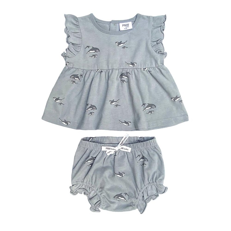 City Mouse PNW Baby Tunic & Bloomer Set – Orcas 9-12m