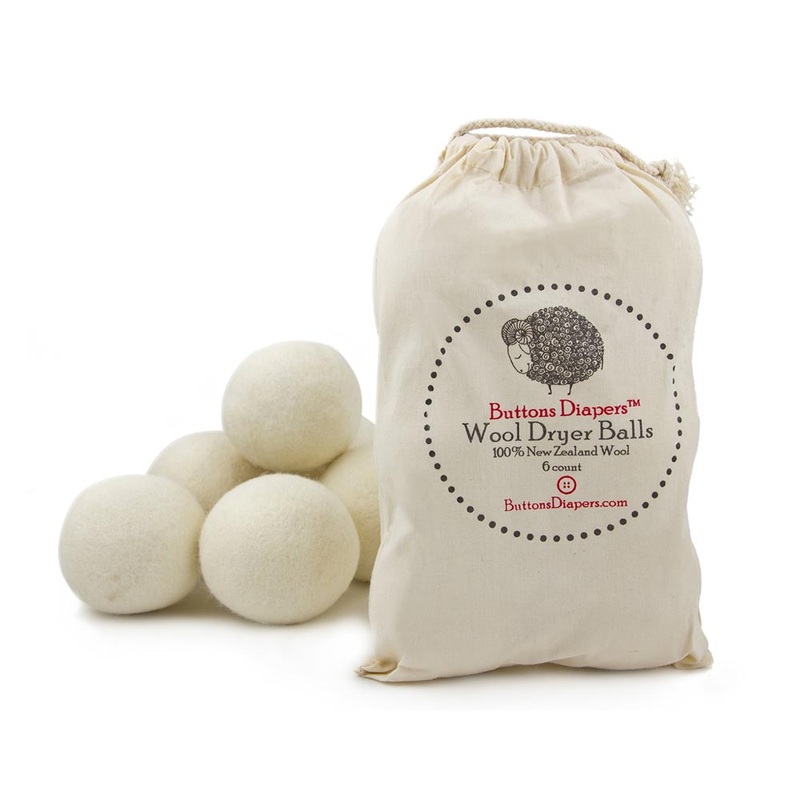 *Buttons 100% Wool Dryer Balls – 6 Pack