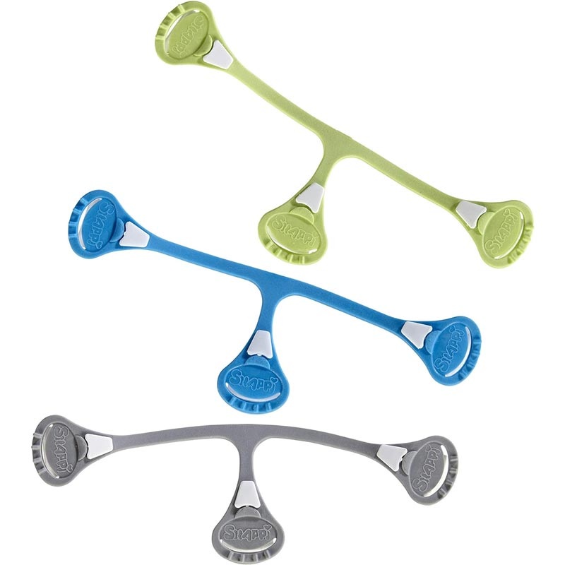*Snappi Cloth Diaper Fastener – Size 1 (3 Pack) 3 Pack – Grey, Green, Blue