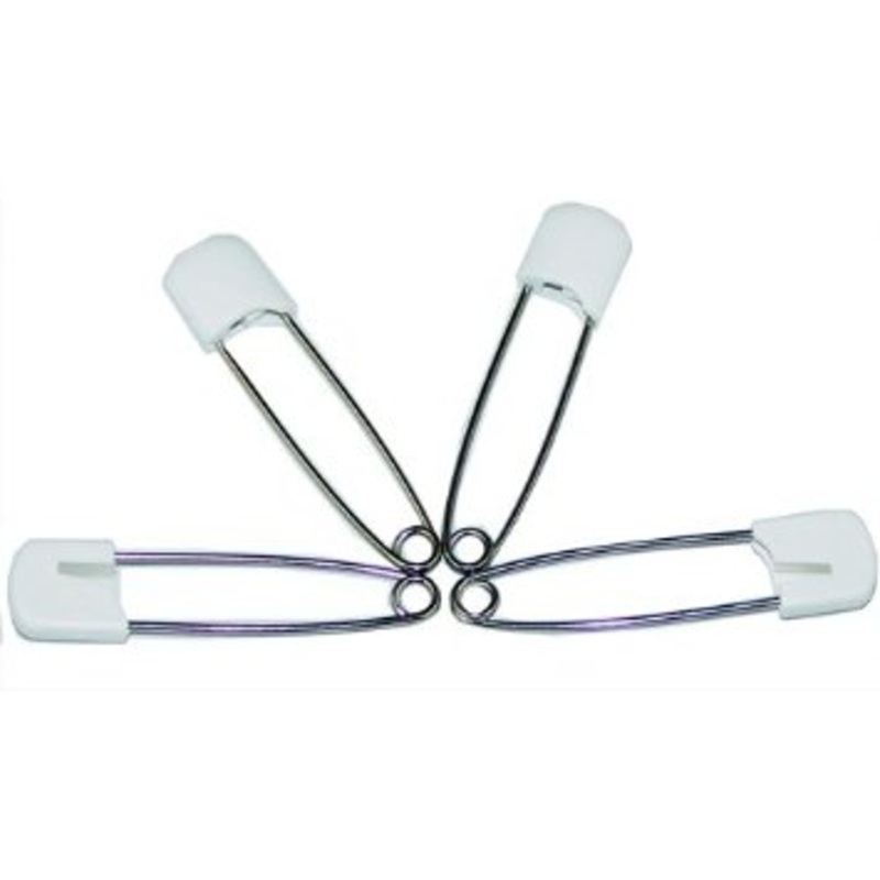 *White Plastic Head Diaper Pin – Single
