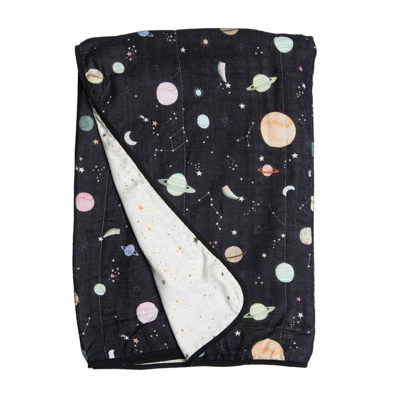 Loulou Lollipop Luxe Muslin Quilt Blanket – Planets