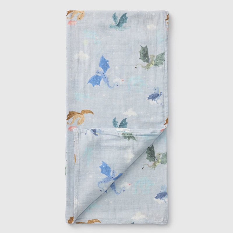 Loulou Lollipop Muslin Swaddle – Magical Dragons