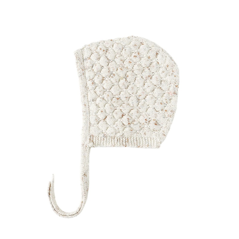 Quincy Mae Knit Bonnet – Natural Confetti 0-3m