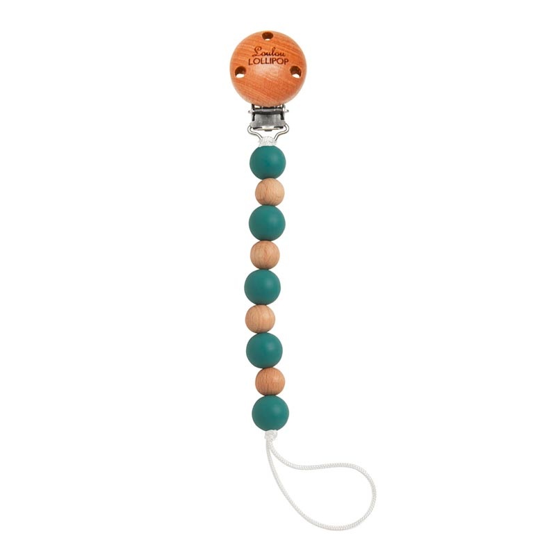 *Loulou Lollipop Celeste Pacifier Clip Coral