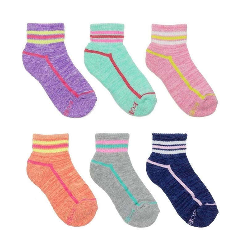 Robeez Socks – Free Run Pinks – UV Colour Changing Design (6-Pack) Shoe Size 3-7