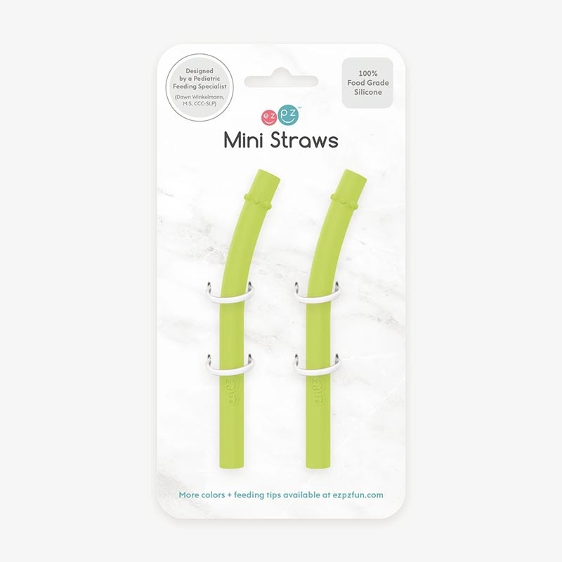 *ezpz Straw Replacement for Mini Cup + Straw Training System – 2-Pack Blue
