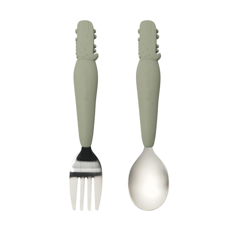 Loulou Lollipop Toddler Spoon & Fork Set Alligator