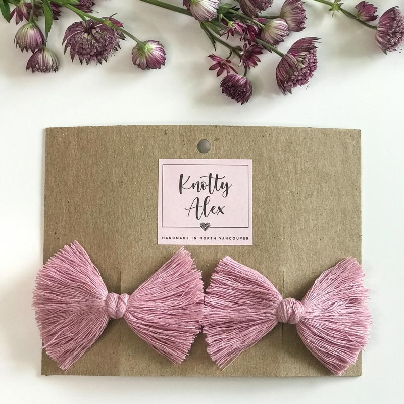 *Knotty Alex Daisy Macrame Bow Pigtail Set *CLEARANCE* Mustard
