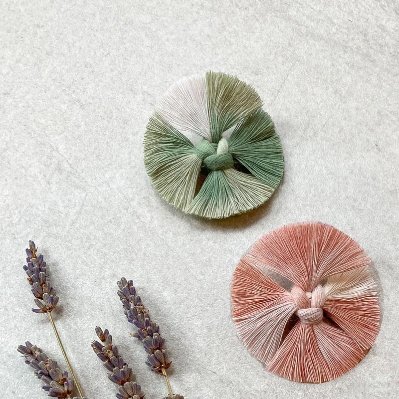 *Knotty Alex Poppy Macrame Bow Clip – 2-Pack *CLEARANCE* Foggy Forest & Cinnamon Swirl *Limited Edition Tie Dye*