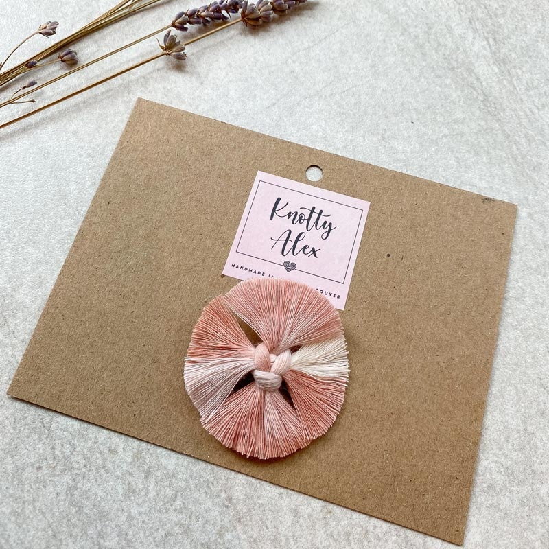 *Knotty Alex Poppy Macrame Bow Clip – Single *CLEARANCE* Dusty Rose