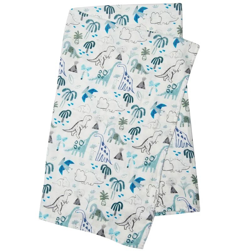 Loulou Lollipop Muslin Swaddle – Dinosaurs