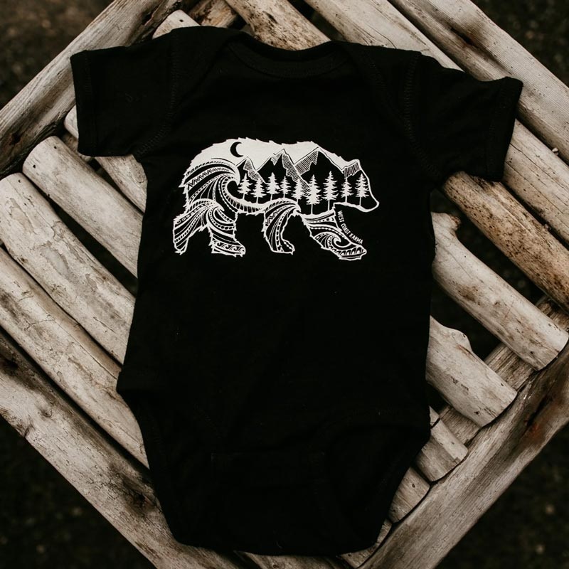 West Coast Karma Baby Onesie – Black Bear 0-6m