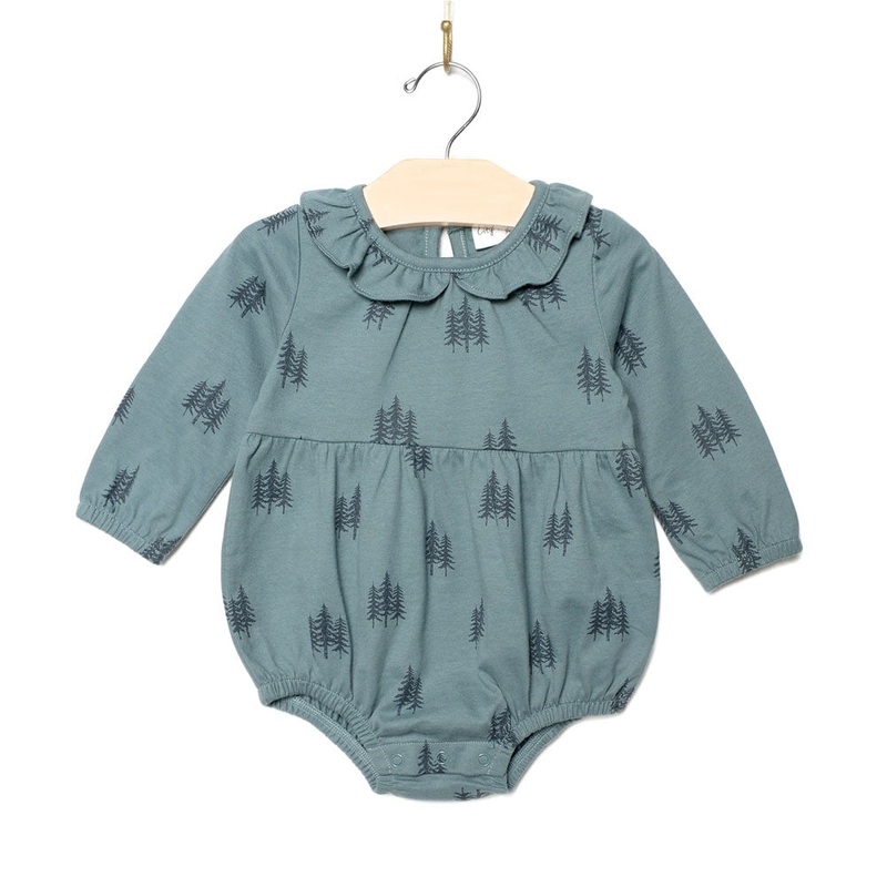 City Mouse Shortie Frill Collar Romper – Twilight Forest 0-3m