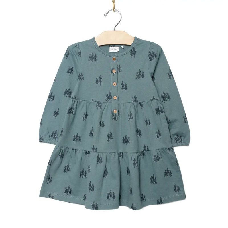 City Mouse Tiered Henley Dress – Twilight Forest 2y