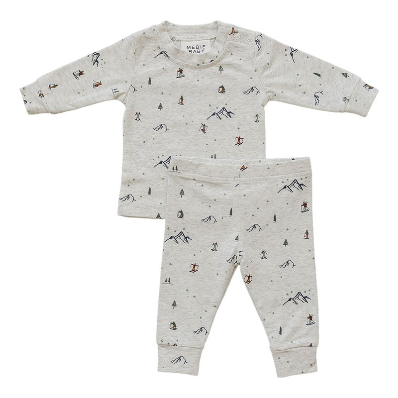 Mebie Baby Cozy Set – Ski Print 0-3m