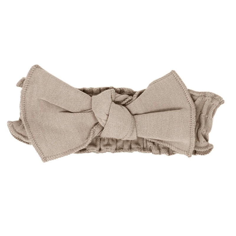 *L’ovedbaby Organic Smocked Tie Headband – Oatmeal 2 years+