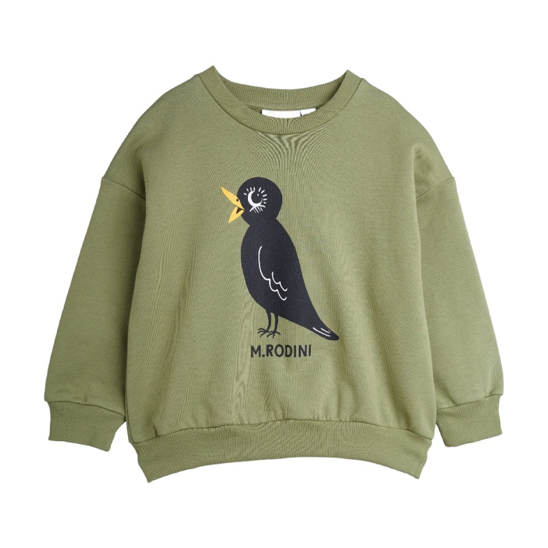 mini rodini blackbird sweatshirt green 12/18m