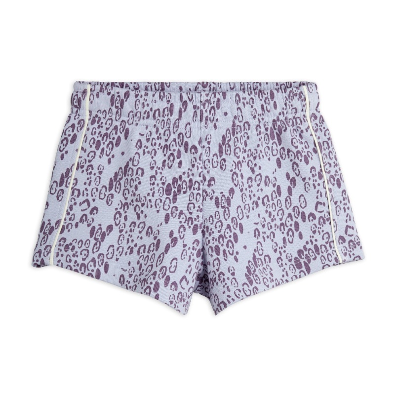 mini rodini mini leopard sweatshorts purple 2/3y