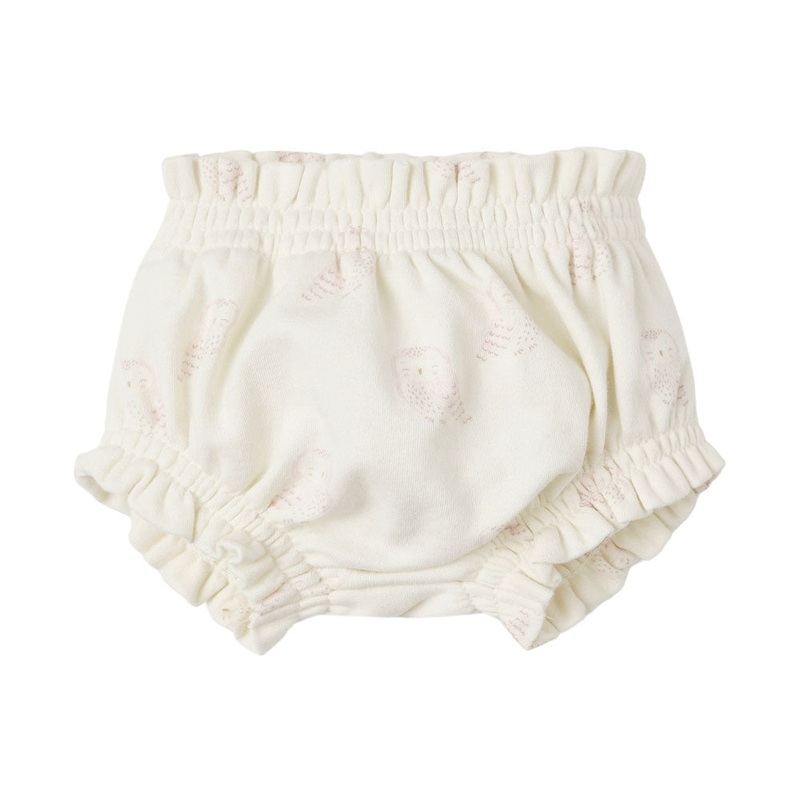 Quincy Mae Gathered Bloomer – Snow Owls 0-3m