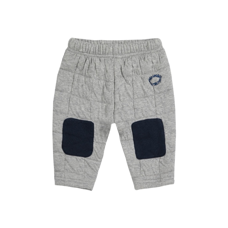 bobo choses quilted baby jogging pants light heather gray 3m