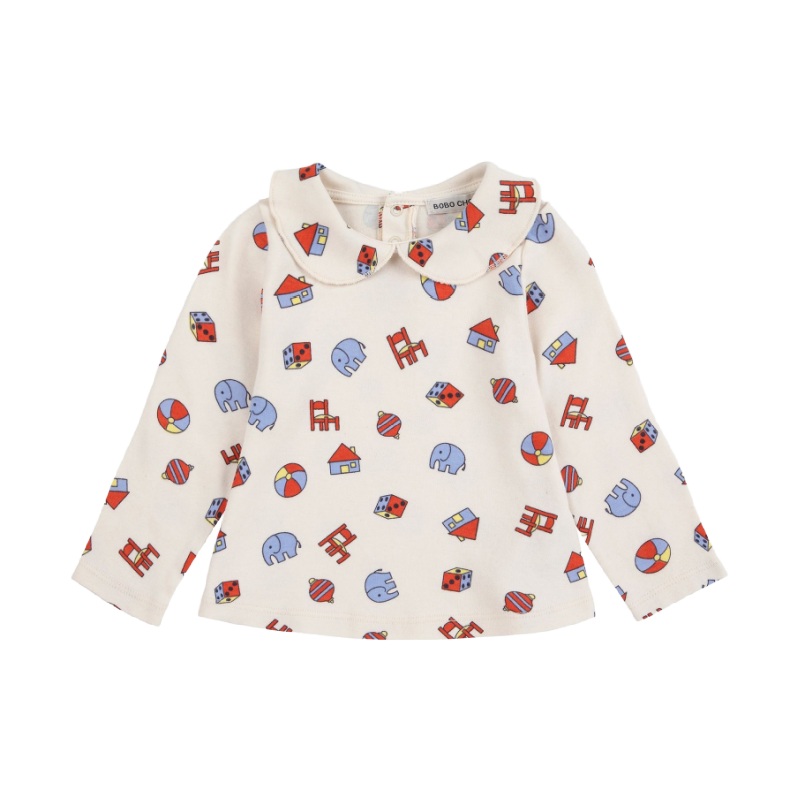 bobo choses toys all over collar baby t-shirt white 1m