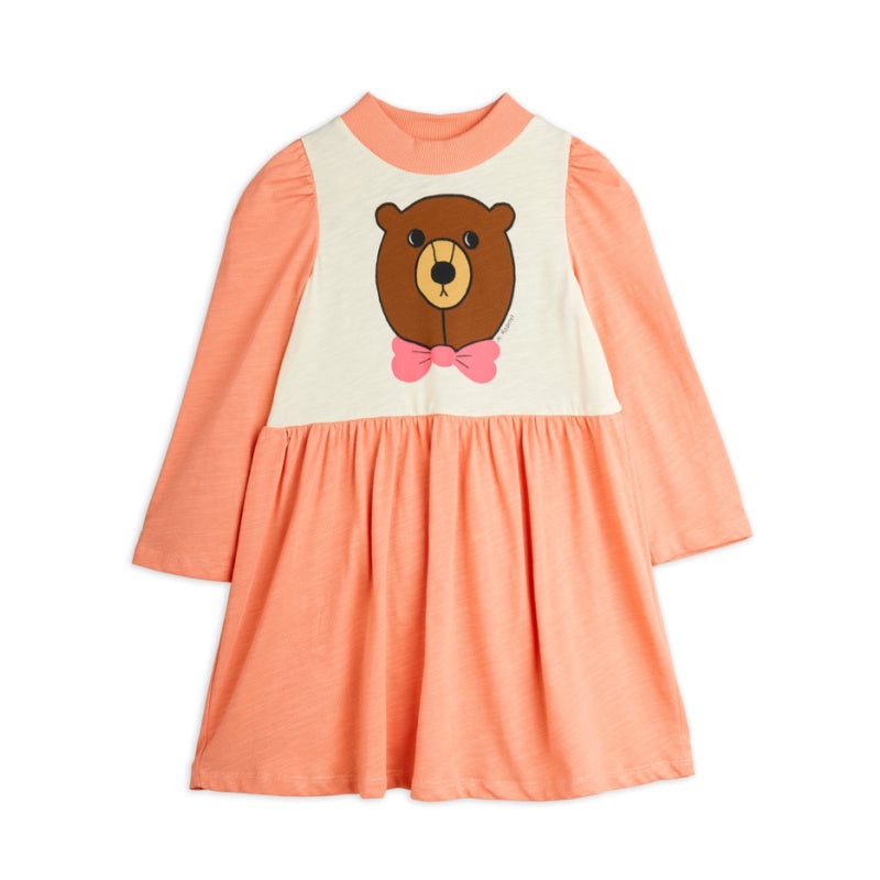 mini rodini bear single print dress pink 12/18m