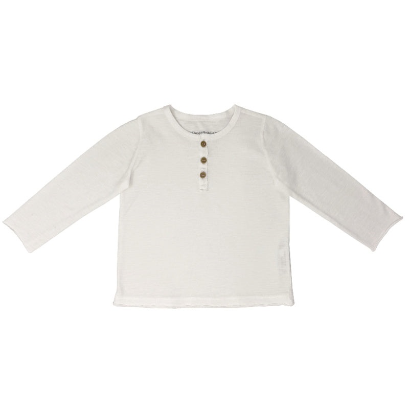 zhoe & tobiah long sleeve henley shirt white 6m